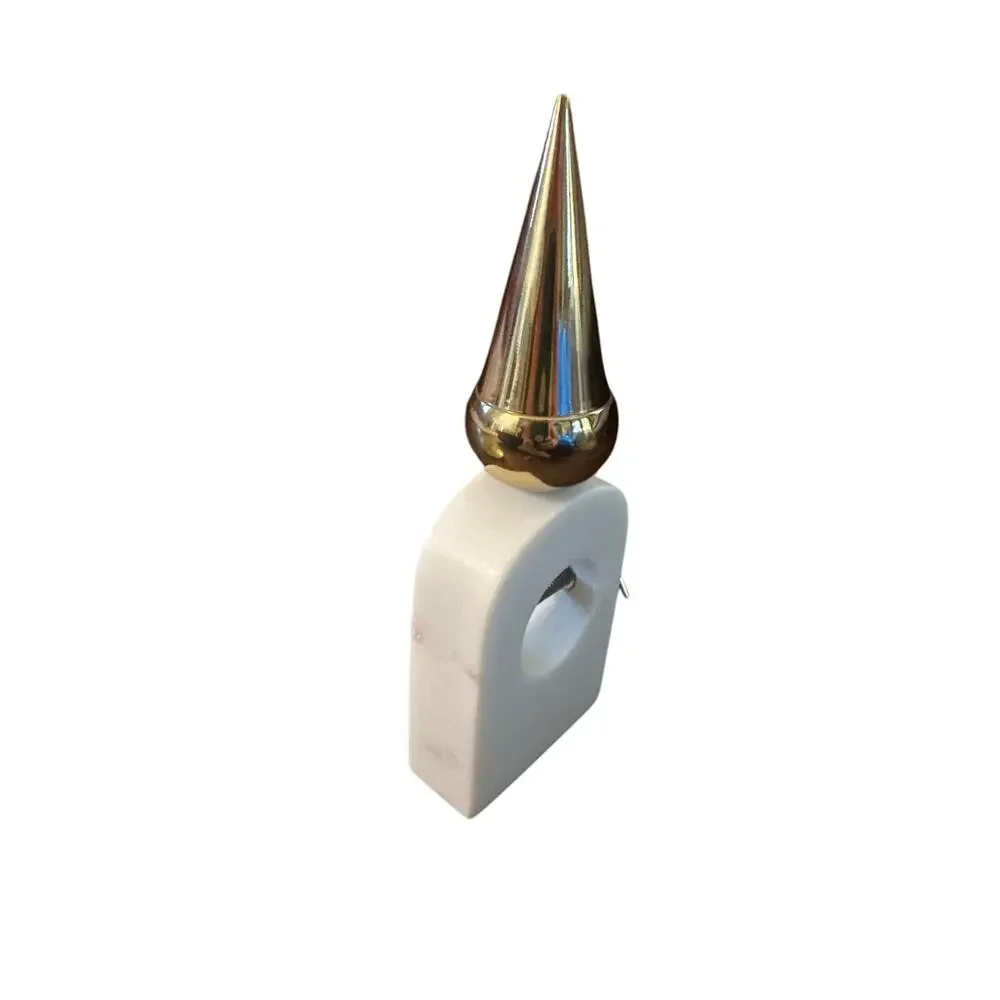 West Elm Brass Marble Geometric Modern Nutcracker Minimalist MCM Christmas Decor